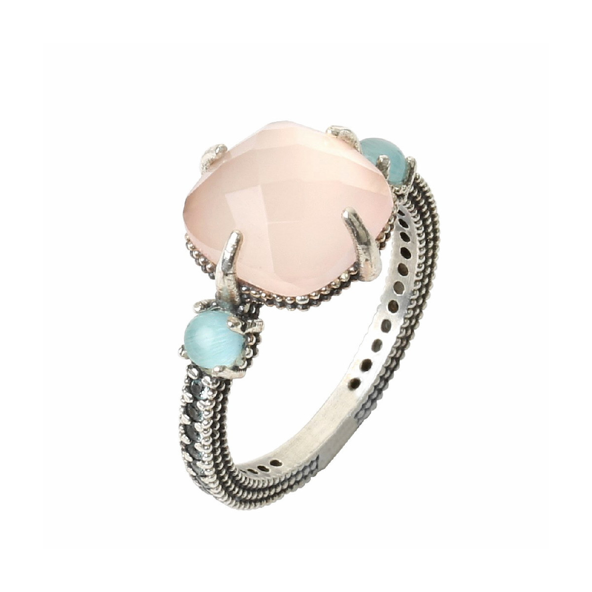 ROSE QUARTZ SUNFIELD RING - AN064671/53