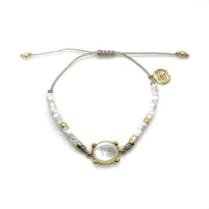 WHITE TOP SILVER BRACELET - PU7204PXBO