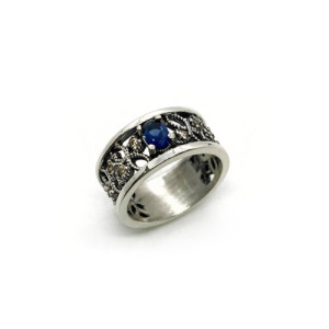 ANILLO TOP SILVER AZUL MARINO - AN7014PB