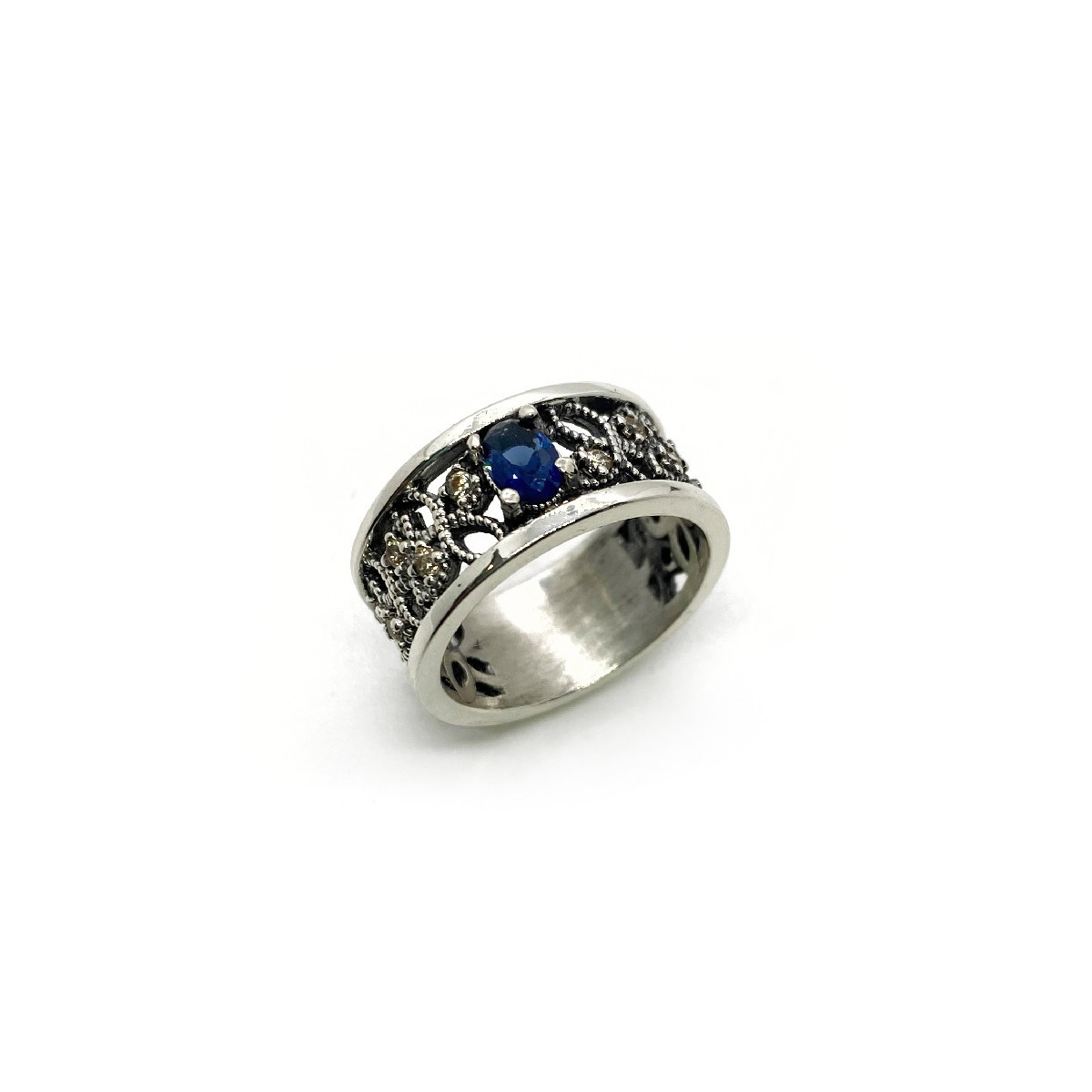 BLUE MARIN TOP SILVER RING - AN7014PB