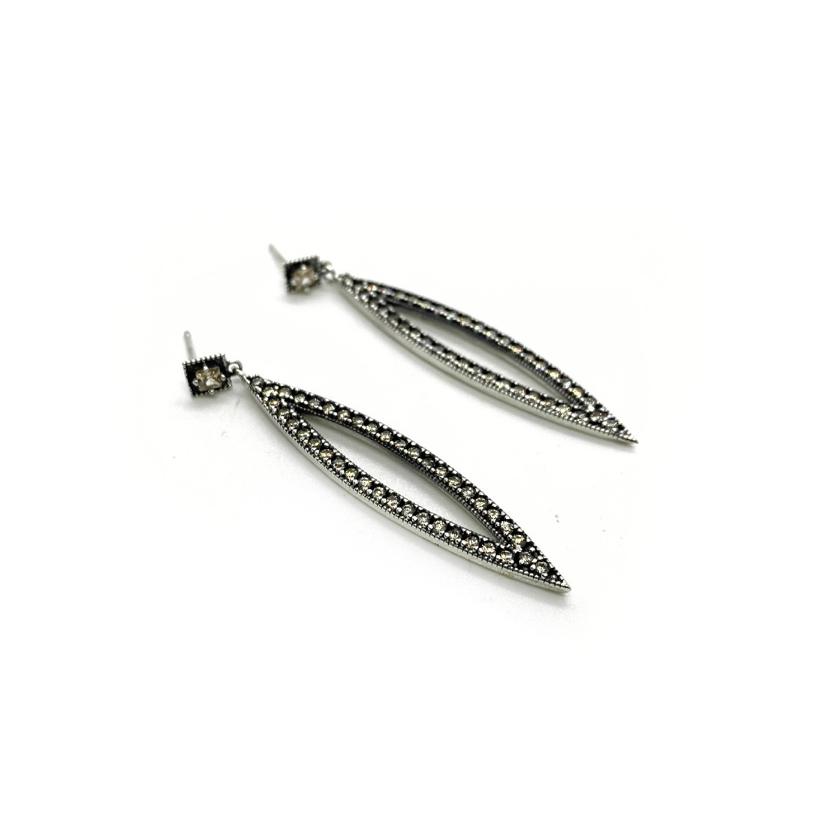 CHAMPAGNE TOP SILVER EARRINGS - PE7331P