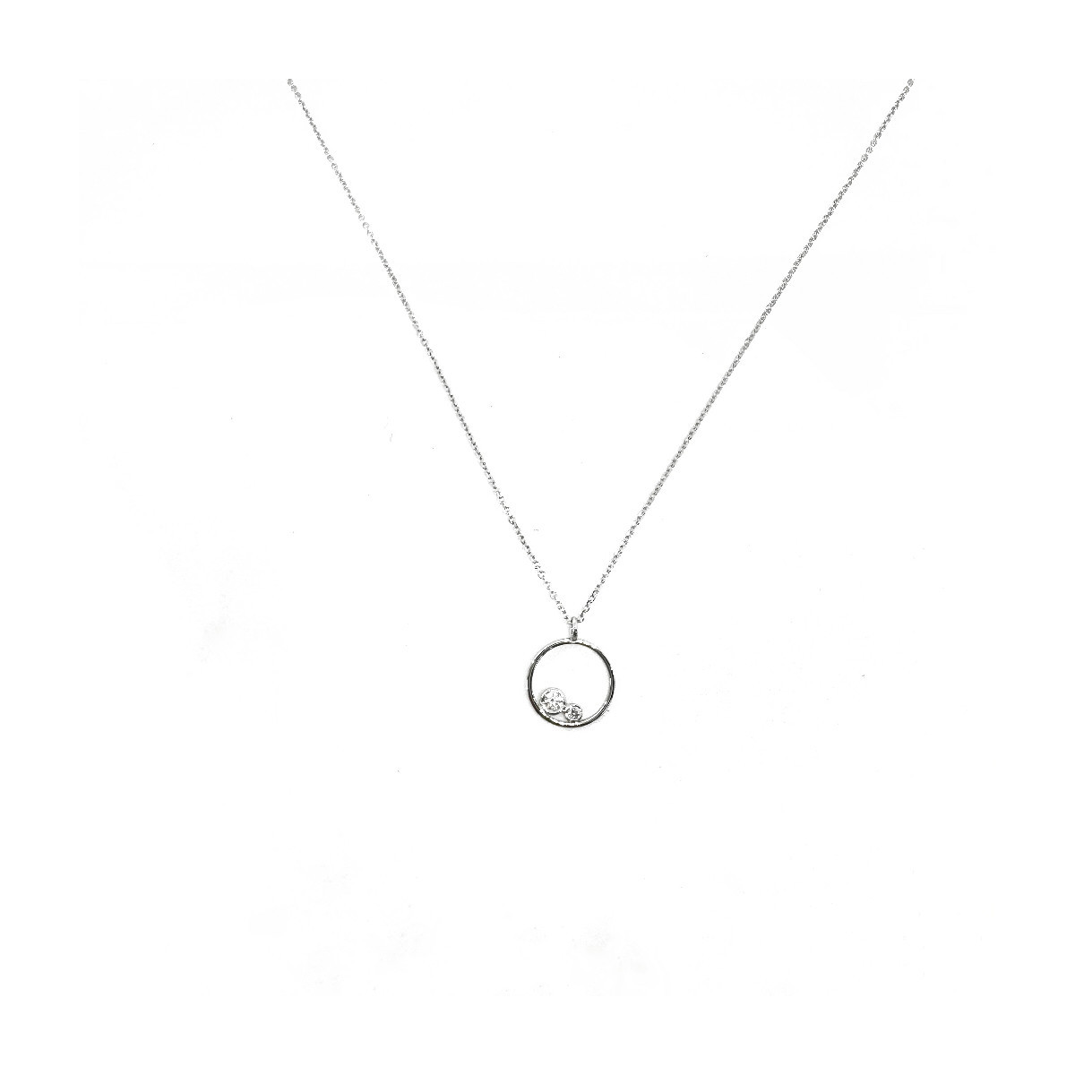 COLLARET EKAN OR BLANC 2 DIAMANTS - 102686