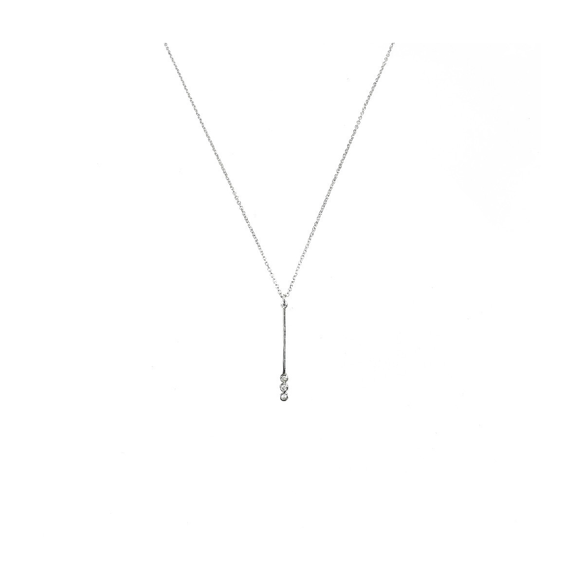 COLLARET EKAN OR BLANC 3 DIAMANTS - 043858