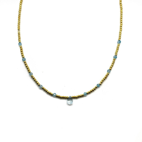 COLLAR ALISIA AZUL - AL4427ORO AZZURRO