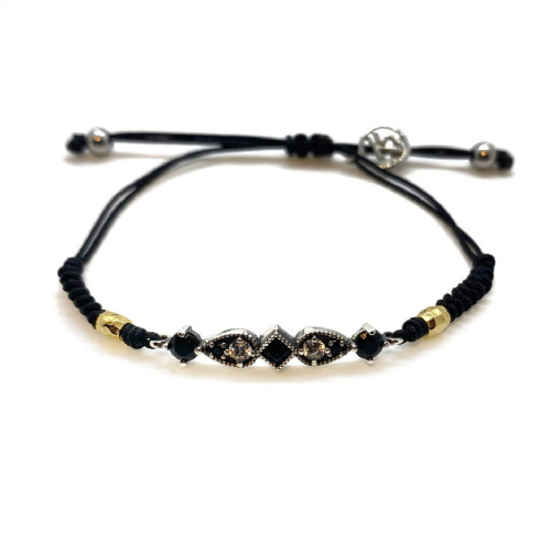 BLACK TOP SILVER BRACELET - PU7647PMAN