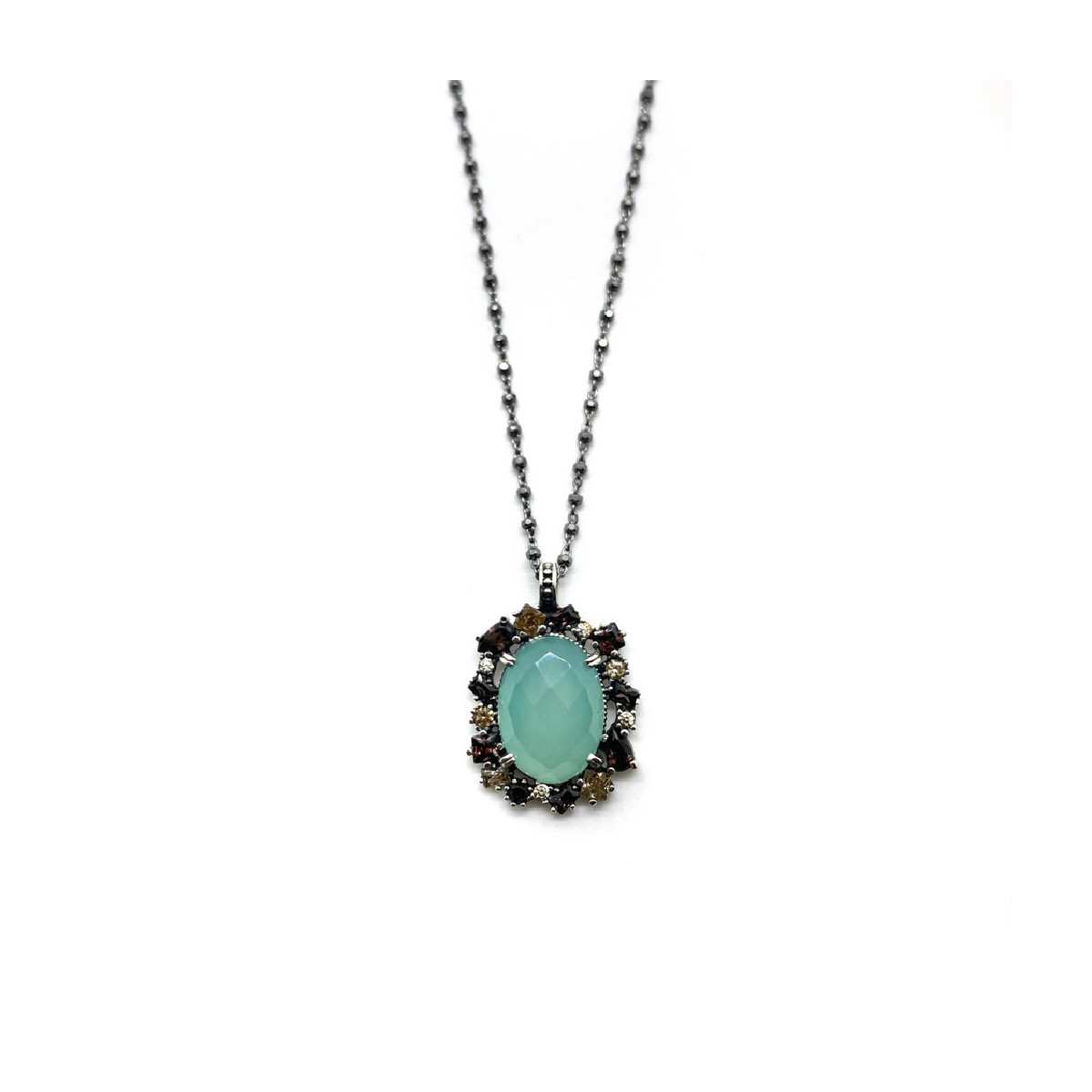 CHALCEDONY TOP SILVER NECKLACE - CO7439P