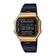 RELOJ CASIO RETRO DIGITAL NEGRO GOLD - A168WEGB-1BEF