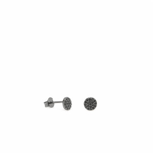 PENDIENTES LINEARGENT PLATA CIRCONITAS NEGRAS - 16367-N-A